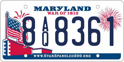 MD license plate 8AQ8361