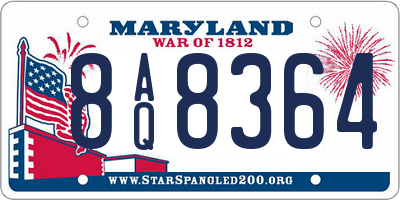 MD license plate 8AQ8364