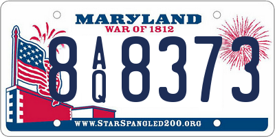 MD license plate 8AQ8373