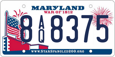MD license plate 8AQ8375