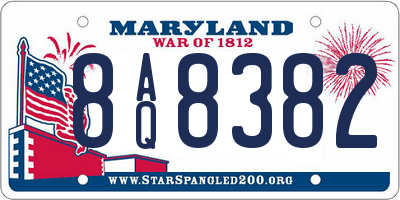 MD license plate 8AQ8382