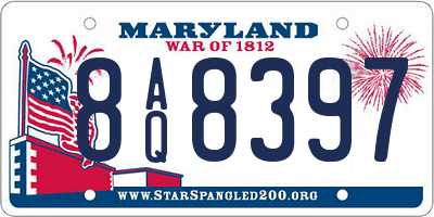 MD license plate 8AQ8397