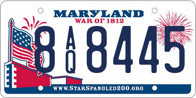 MD license plate 8AQ8445