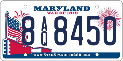 MD license plate 8AQ8450
