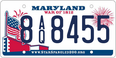MD license plate 8AQ8455