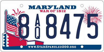 MD license plate 8AQ8475