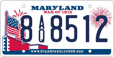 MD license plate 8AQ8512