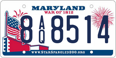 MD license plate 8AQ8514