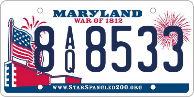 MD license plate 8AQ8533