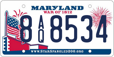 MD license plate 8AQ8534