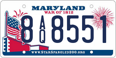 MD license plate 8AQ8551