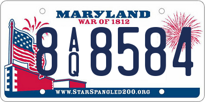 MD license plate 8AQ8584