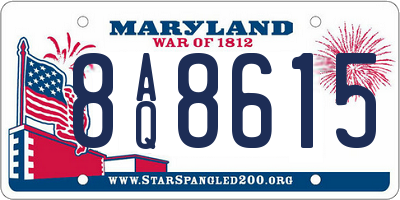 MD license plate 8AQ8615