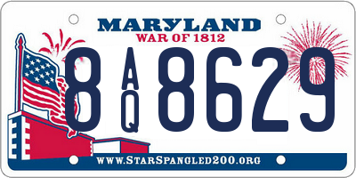 MD license plate 8AQ8629