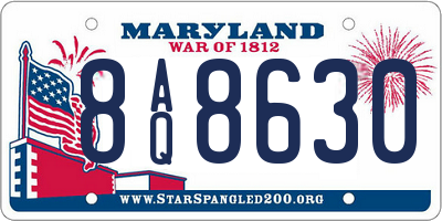 MD license plate 8AQ8630