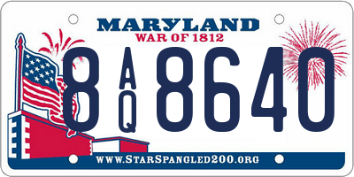 MD license plate 8AQ8640