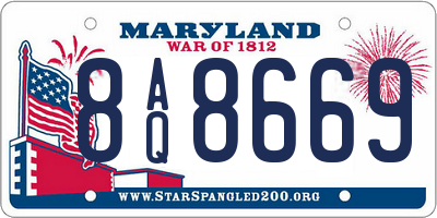 MD license plate 8AQ8669