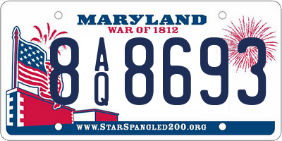 MD license plate 8AQ8693