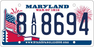 MD license plate 8AQ8694