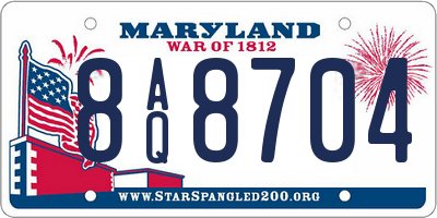 MD license plate 8AQ8704