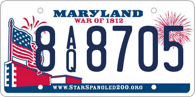 MD license plate 8AQ8705
