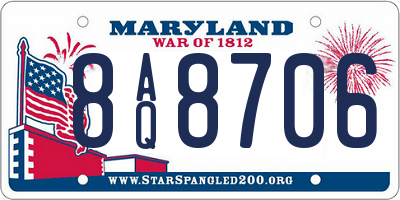 MD license plate 8AQ8706