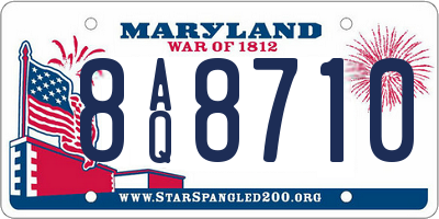 MD license plate 8AQ8710