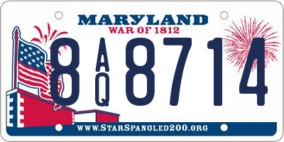 MD license plate 8AQ8714