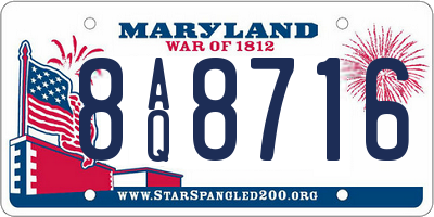 MD license plate 8AQ8716