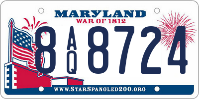 MD license plate 8AQ8724