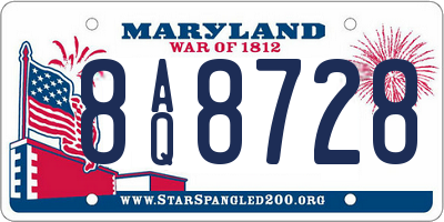 MD license plate 8AQ8728
