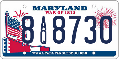 MD license plate 8AQ8730