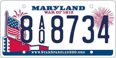 MD license plate 8AQ8734