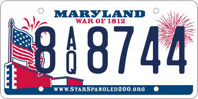 MD license plate 8AQ8744