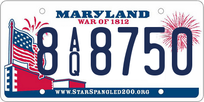MD license plate 8AQ8750
