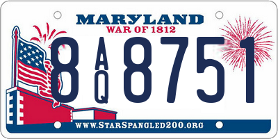 MD license plate 8AQ8751