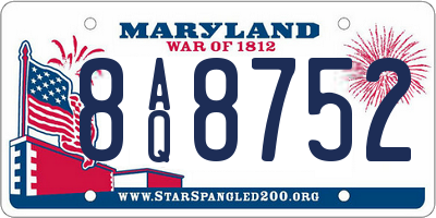 MD license plate 8AQ8752