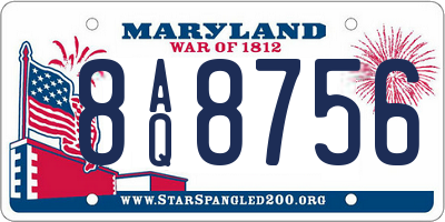 MD license plate 8AQ8756