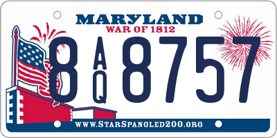 MD license plate 8AQ8757