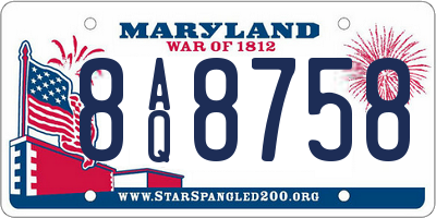MD license plate 8AQ8758