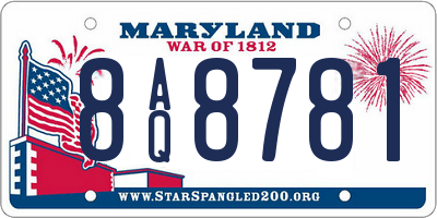 MD license plate 8AQ8781