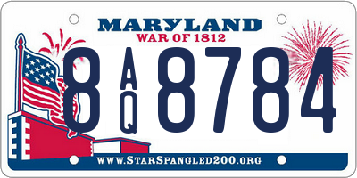 MD license plate 8AQ8784