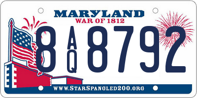 MD license plate 8AQ8792