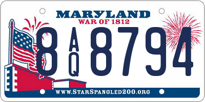 MD license plate 8AQ8794