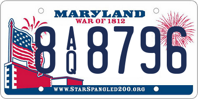 MD license plate 8AQ8796
