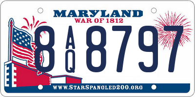 MD license plate 8AQ8797