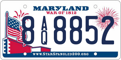 MD license plate 8AQ8852