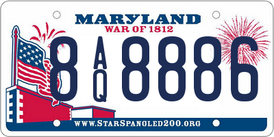MD license plate 8AQ8886