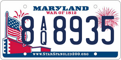 MD license plate 8AQ8935