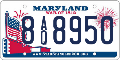 MD license plate 8AQ8950